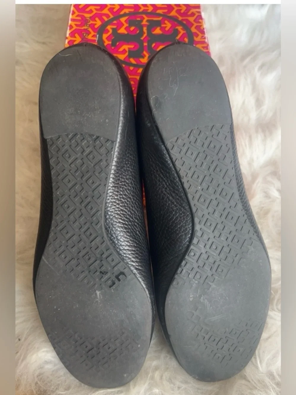 Tory Burch | Pebbled Black Leather Ballet Flats Shoes Slip On Women’s